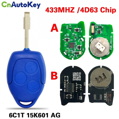 CN018038 Ford Transit  3 Button Remote Key 434MHZ 4D63 - 6C1T 15K601 AG