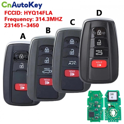 CN007332  231451-3450 Smart Keyless Remote Key Fob for Toyota Camry Prius Prime 4Runner RAV4 Prius Highlander2021 2022 HYQ14FLA