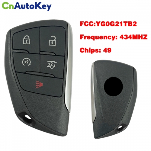 CN013012  For Buick intelligent remote control keyless GO 5 button FCC: YG0G21TB2 (low trunk) 434MHZ ID49 chip