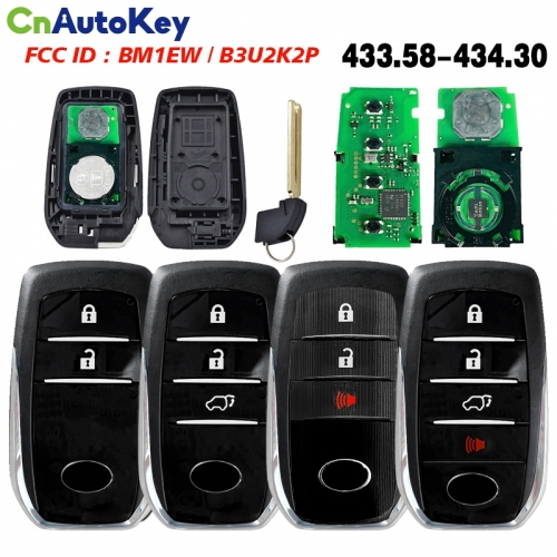 CN007308  Smart Key B3U2K2L 0010 Board Fit For New Toyota HILUX FORTUNER 433.58-434.30MHZ Can instead 0182 BM1ET  FCC: BM1EW /B3U2K2P