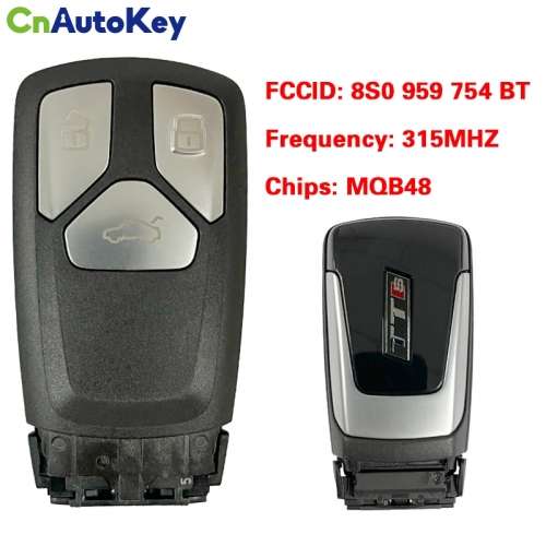 CN008205 Original 3 Buttons For Audi A3 Q2 Q3 TT TTS Remote Control key 315Mhz MQB48 chip FCC: 8S0 959 754 BT Keyless GO