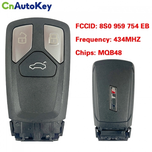 CN008204  Original 2+1 Buttons For Audi A3 Q2 Q3 TT TTS Remote Control key 434Mhz MQB48 chip FCC: 8S0 959 754 EB Keyless GO