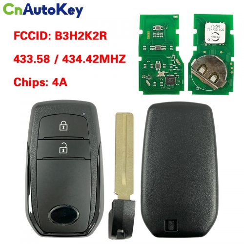 CN007212  Smart Key for 2020 Toyota Yaris 2 Buttons 433.58/434.42MHZ 4A Chip Transponder NCF29A1M HITAG AES Model B3H2K2R