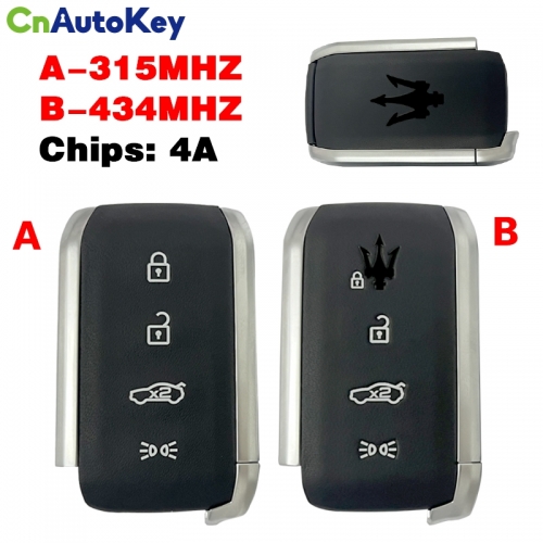 CN089005 For Maserati Smart Remote Control Key 4 Button 315/434MHZ 4A Chip