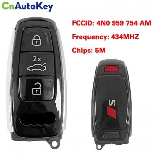 CN008210  MLB Original 3+1 Button 434MHZ 5M Chip for Audi A8 2017-2021 Smart Key Remote Control FCC ID 4N0 959 754 AM Keyless Go