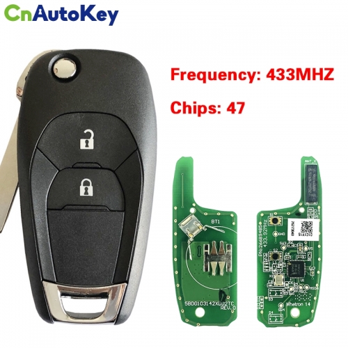 CN014085  For 2021 Chevrolet Tracker Remote Flip Key 2 Button 434mhz 4A Chip