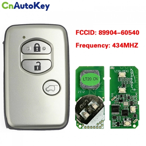 CN007230  61A541-0030 433MHz Smart Card Proximity Remote Key Unlocked for TOYOTA PRADO 2010-2017 3 Button 89904-60540  FCC ID: B74EA