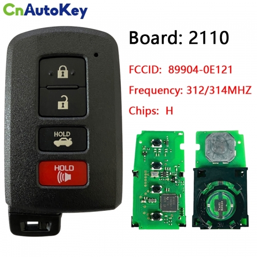 CN007146 2014-2019 For Toyota Highlander  4-Button Smart Key 312mhz  89904-0E121   HYQ14FBA (AG Board 2110)