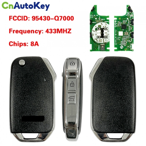 CN051237 KIA Genuine Flip Remote Key 3 Buttons 433MHz 8A chip  95430-Q7000