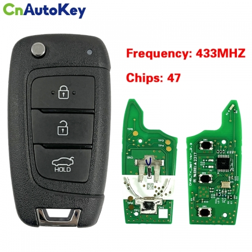 CN020325 For Hyundai Smart Remote Key 3 Button 433MHZ 47 Chip Keyless Go