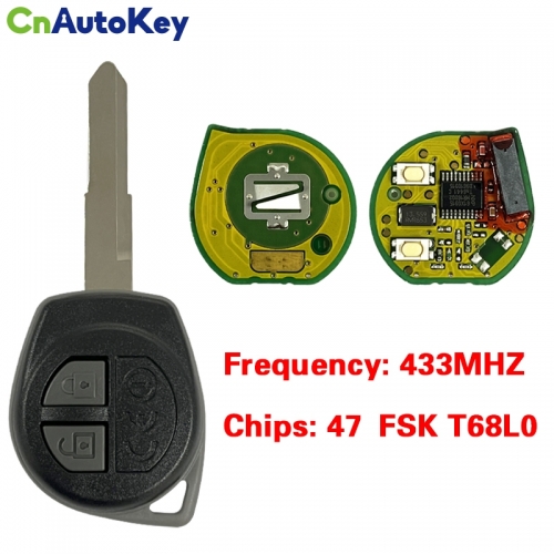 CN048030  2 Btns 433MHz PCF7961A / 47 CHIP  Remote Key For Suzuki Swift 37145-71L20 37145-71L2 FSK T68L0