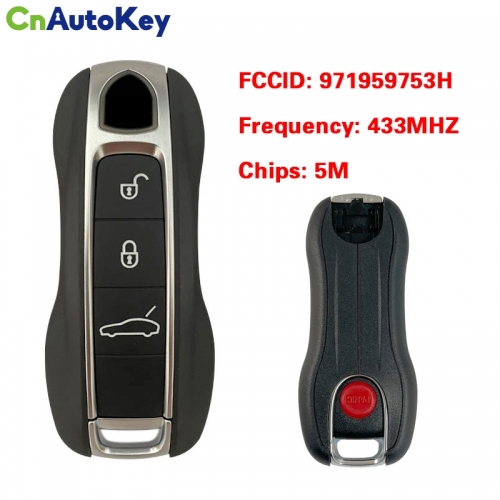 CN005041  OEM 3 Button Auto Smart Remote Car Key For Porsche Remote/ Frequency : 433MHZ / FCC ID: 971959753H / 5M Chip / Keyless GO