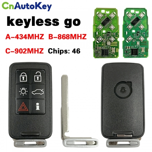 CN050020 Suitable for VOLVO 6 button intelligent remote control key original board sub shell 434/868/902MHZ 46 chip