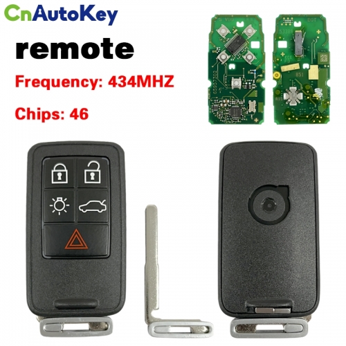 CN050018 Suitable for VOLVO 5 button semi intelligent remote control key original board sub shell 434MHZ 46 chip