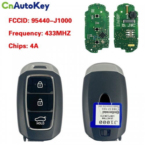 CN020329  Suitable for Hyundai 3-button smart remote key FCC 95440-J1000 433MHZ 4A chip