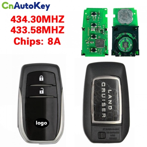 CN007254    Brand New Toyota Land Cruiser 2020-2021  Smart Key Remote 2 buttons 0010 A9（434.30/433.58） 89904-60X50