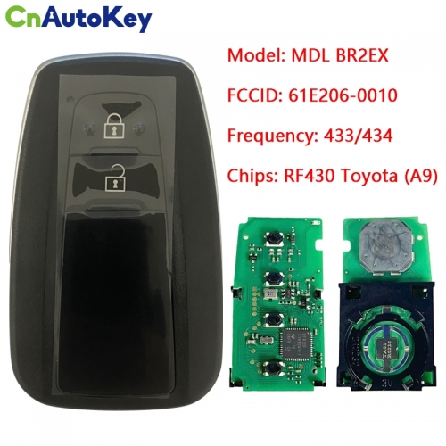 CN007124 For Toyota C-HR Genuine Smart Key Remote PCB 2018 2 Buttons 433mhz 61E206-0010 MDL BR2EX