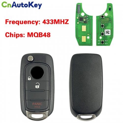 CN017027 Flip Key for Fiat Egea tipo 500 500X 3Buttons 434MHz Megamos 88 AES VIRGIN Blade SIP22 Model: I6FA