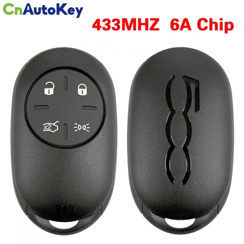 CN017037 for Fiat 500 4Button Smart Remote Key ATMEL AES 6A Transponder 433MHz Keyless Go