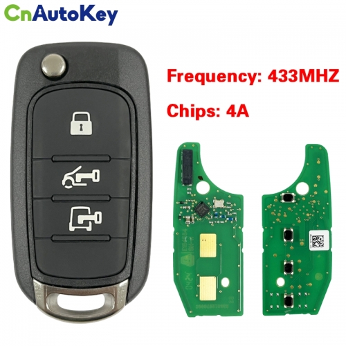 CN017040 for Fiat 3 button Flip key 4A NCF296XM CHIP 433.92MHZ