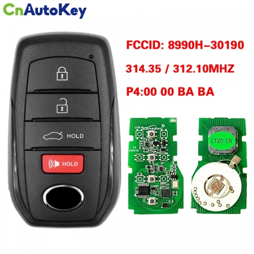 CN007324 2023 Toyota Crown Smart Remote Key 8990H-30190 HYQ14FBX  314.35/312.10MHZ P4:00 00 BA BA