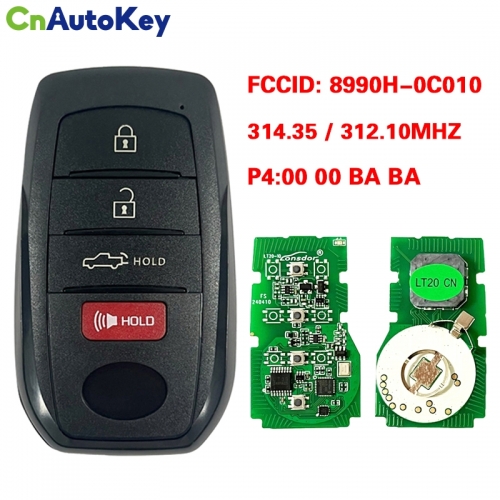 CN007321  2022 Toyota Tundra Smart Remote Key 8990H-0C010 HYQ14FBX 314.35/312.10MHZ P4:00 00 BA BA