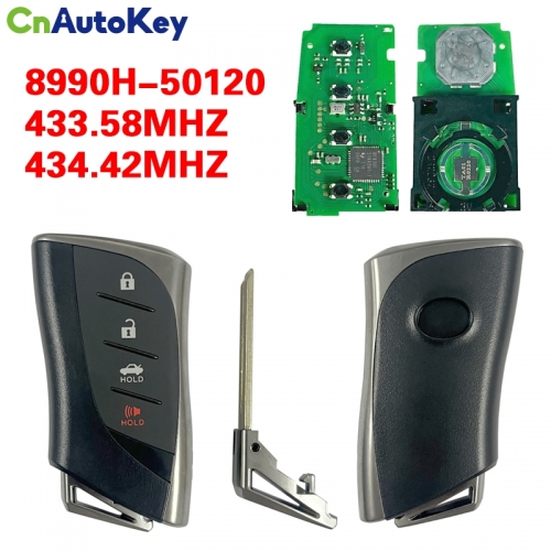 CN052076 For Lexus LS350 LS500 2018+ Smart Key, 4Buttons 8990H-50120 433.58/434.42, 14FCB P4 AA