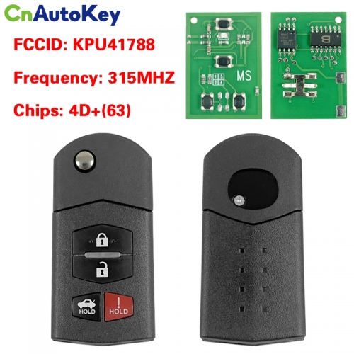 CN026063 for Mazda 6 / RX8 2004-2011 4-Button Flip Key 4d63chip 315mhz FCCID:KPU41788