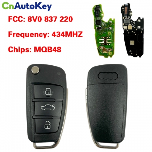 CN008034 433MHz Fob  Audi A3 S3 2012-2015 z Megamos AES Chip P/N: 8V0 837 220