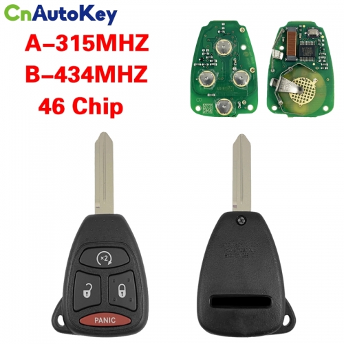 CN087052  2007-2011 Dodge Ram Durango Dakota / 4-Button Remote Head Key / PN: 68026372AB / KOBDT04A   46Chip