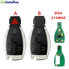 CN002098 BGA 315MHZ 3/3+1 Button Smart Remote Key Fob for Mercedes Benz A C E S Class GLK GLA W204 W212 W205 Replace Car Key Case Cover