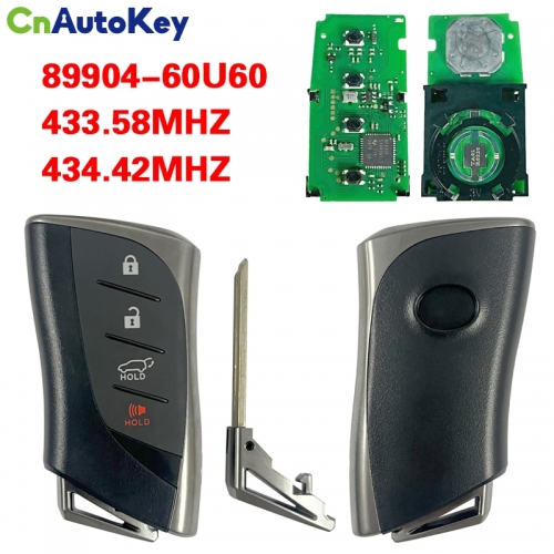 CN052068  For Lexus Gx460 2020-2022 Smart Key, 4Buttons 89904-60U60 433.58/434.42, B2C2K2R P4:AA