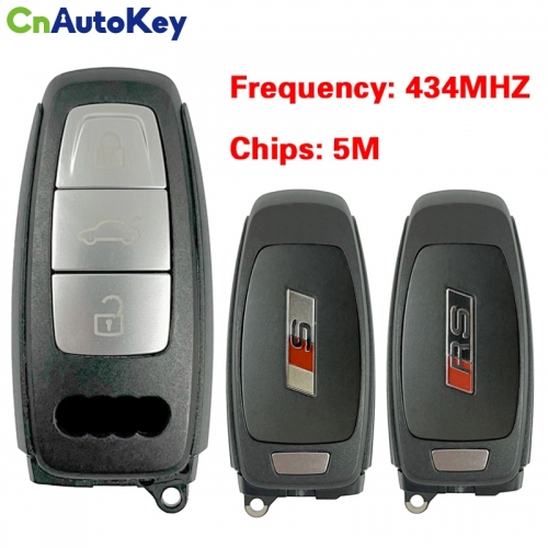 CN008199 Original 3 Button 434MHZ 5M Chip for Audi A8 2017-2021 Smart Key Remote Control Keyless Go 4N0 959 754 AH