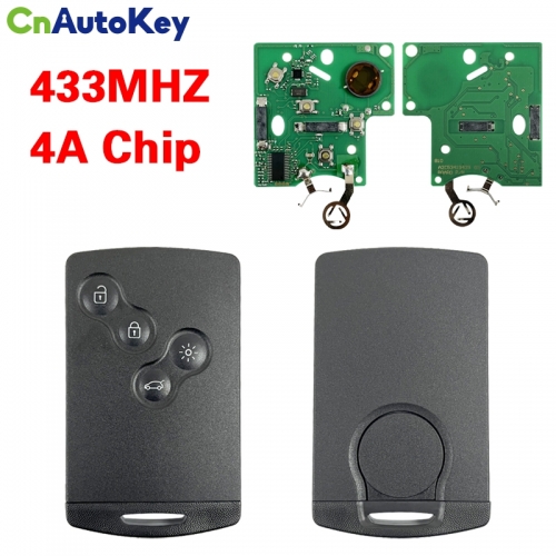 CN010026  285971998R Keyless Smart Key PCF7953M 4A Chip 433 MHZ For 2009 2010 2011 2012 2013 2014 2015 2017 Renault Clio IV Captur