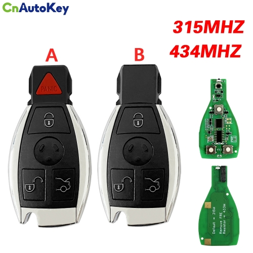 CN002101 BGA 315/434MHZ 3/3+1 Button Smart Remote Key Fob for Mercedes Benz A C E S Class GLK GLA W204 W212 W205 Replace Car Key Case Cover