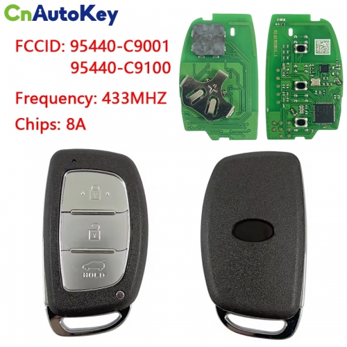 CN020228  3 Button Smart Remote Car Key Fob 433Mhz 8A Chip for Hyundai IX25 Creta Before or After 2017 P/N: 95440-C9001 95440-C9100