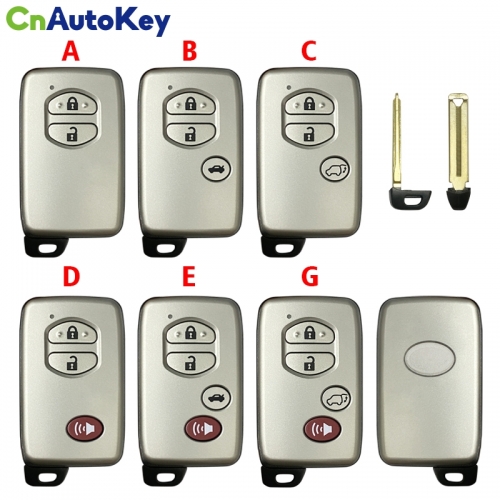 CS007144 Replacement New Smart Remote Key Shell 2/3/4 Button for Toyota 4 Runner Avalon Land Cruiser Prius Highlander Venza Prius V