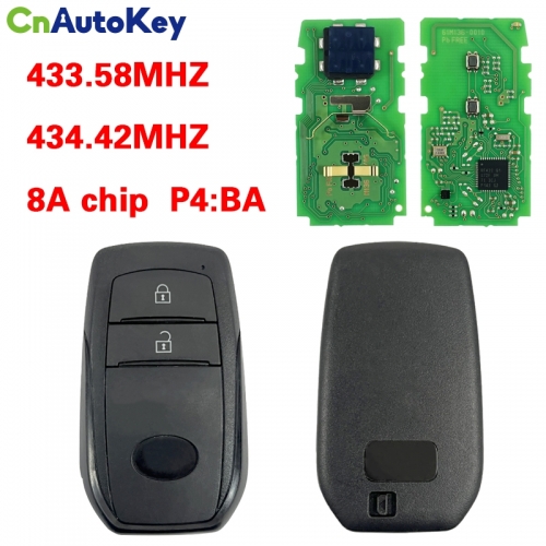 CN007342 Original smart key for Toyota 2 Buttons 433.58/434.42MHZ 8A Chip P4:BA