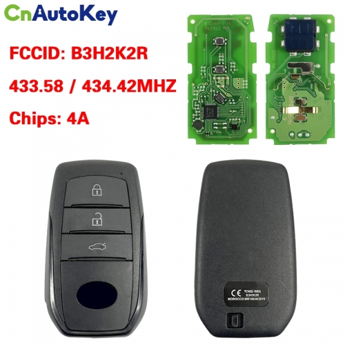 CN007337 Original smart key for Toyota 3 Buttons 433.58/434.42MHZ 4A Chip Model B3H2K2R