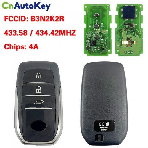 CN007339 Original smart key for Toyota 3 Buttons 433.58/434.42MHZ 4A Chip Model B3N2K2R