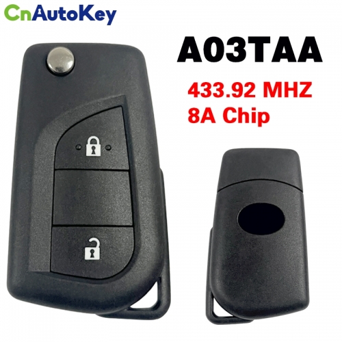 CN007346 Toyota original intelligent folding key 2 buttons 433.92MHZ 8A chip model A03TAA