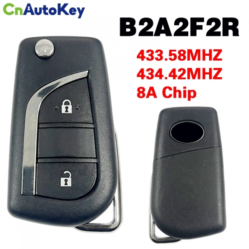 CN007344 Toyota original intelligent folding key 2 buttons 433.58/434.42MHZ 8A chip model B2A2F2R