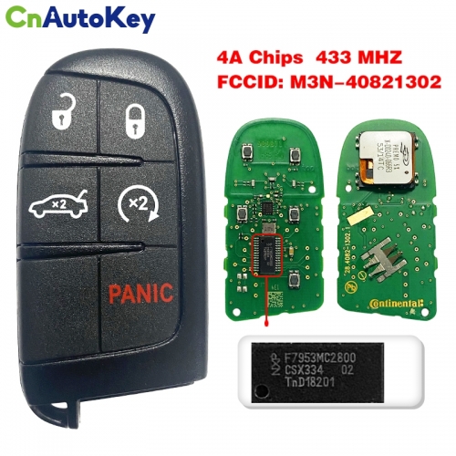 CN015052 ORIGINAL Smart Key for Chrysler Buttons4+1 Frequency 434 Mhz Transponder HITAG AES Part No 68155687 AA Keyless Go