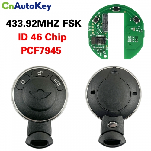 CN006033 for BMW Mini Cooper Smart Key 3 Button 433.92MHz FSK ID46(PCF7945)