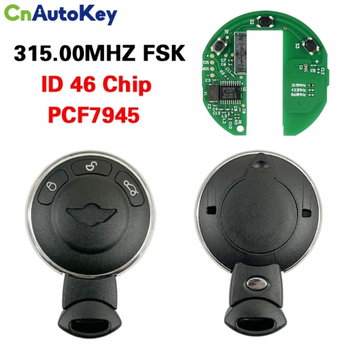 CN006036 for BMW Mini Cooper Smart Key 3 Button 315MHz FSK ID46(PCF7945)