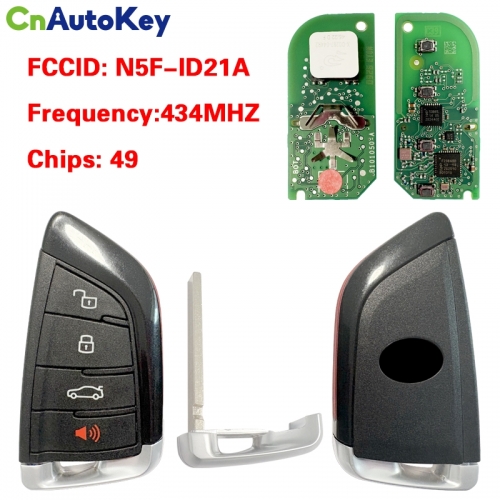 CN007349  Suitable for Toyota Smart Remote Key 3+1 Button FCC ID: N5F-ID21A 434MHZ 49 Chip