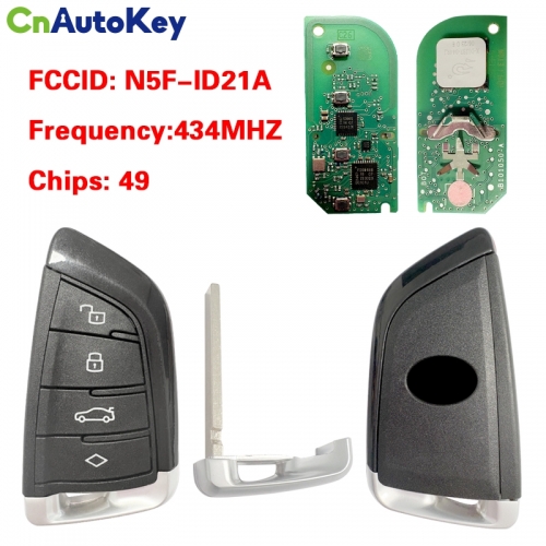 CN007348  Suitable for Toyota intelligent remote key with 4 buttons FCC ID: N5F-ID21A 434MHZ 49 chip