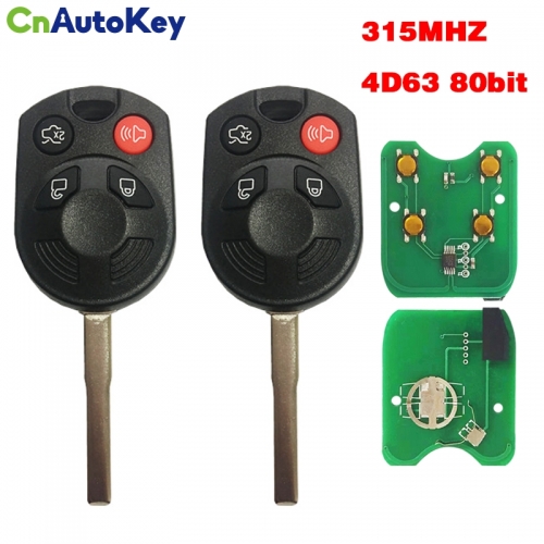 CN018062 For Ford Keyless Entry Remote Key 4 Button 315MHZ 4D63 80BIT OUCD6000022