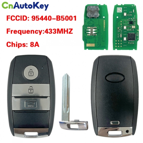 CN051259  Keyless-Go Smart Remote Key FOB 3 Button 433MHz 8A Chip for KIA K3 2014 2015 2016 P/N: 95440-B5001