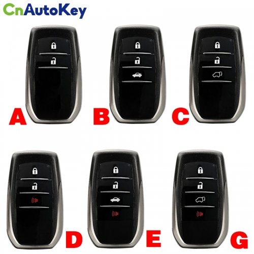 CS007095 Remote Key Fob Shell Case Housing For Toyota Fortuner Prado Camry Rav4 Highlander Crown Smart Keyless 234 Buttons